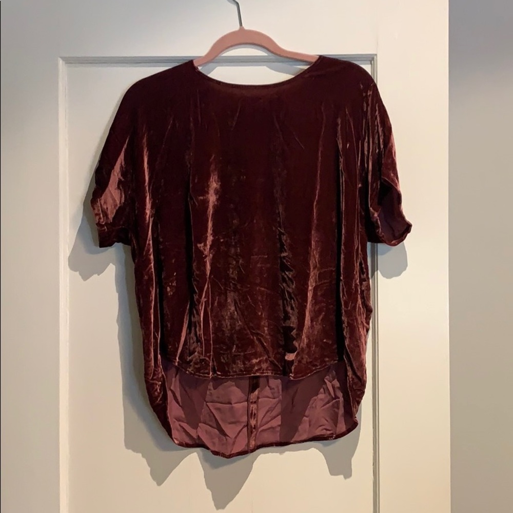 JCrew Red Velour Top